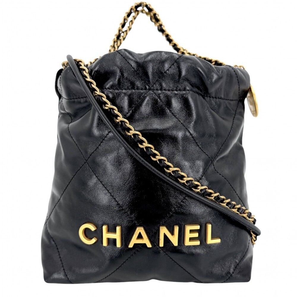 Chanel Women's 22 Chain Shoulder Bag Handbag Mini Crossbody CHANEL AS3980 Lea...